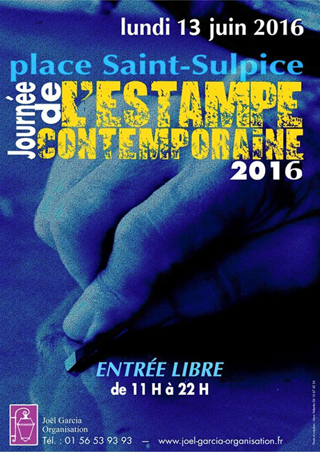 affiche de la journée de l'estampe contemporaine à saint sulpice le 13 juin 2016